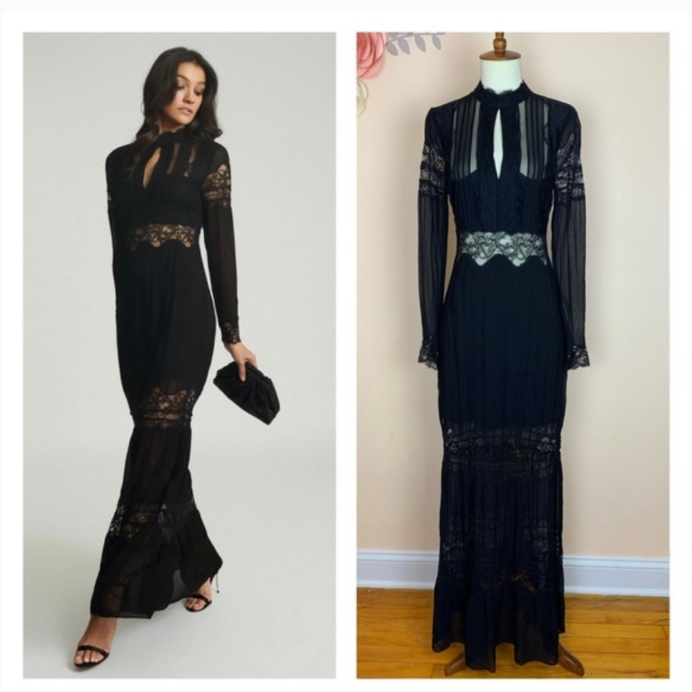 New! REISS Miranda Lace Cut Out Maxi Dress Size 10